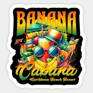 Banana Cabana Caribbean Beach Resort Orlando Florida Poolside Bar Sticker